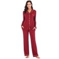 thumbnail image 2 of Pyjama pour Femmes, Ensemble de Pyjama Doux pour Femmes, Pyjama en Modal à Manches Longues pour Femmes, Tenue de Nuit Boutonnée, Pyjama de Détente, 2 of 6
