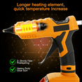 thumbnail image 3 of 100 Watt Cordless Hot Glue Gun, Handheld Portable for DIY Crafts, Glueing Glass, Plastic Wood, Quick Home School Repairs, Not Included Battery, 3 of 8