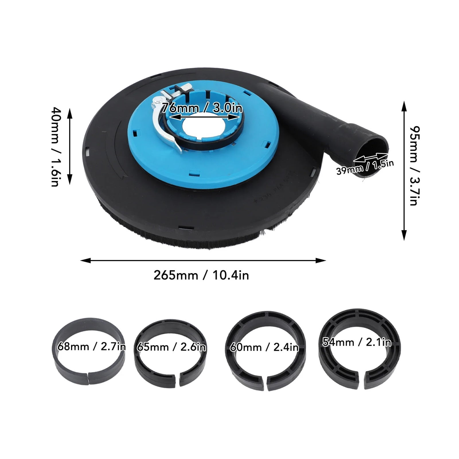 9 Inch Angle Grinder Dust Shroud, Surface Grinding Dust Shroud For 230mm 9 Inch Angle Grinder Blue Black B 230L