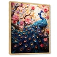 thumbnail image 2 of Designart "Peacock'S Colors In The Flowers III" Animals Peacock Floater Framed Canvas Wall Art, 2 of 5