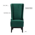 thumbnail image 5 of Retro Wing Back King Throne Chair, High Back Armless Dining Chair with Curved Backrest and Birch Legs, Fabric Upholstered Accent Chair Side Chair for Living Room Dining Room Bedroom, Retro Green, 5 of 7