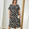 thumbnail image 6 of ebukurty Plus Size Nightgown for Women Short Sleeve Zebra Soft Oversize Sleepwear, Sizes 1XL-3XL, 6 of 7