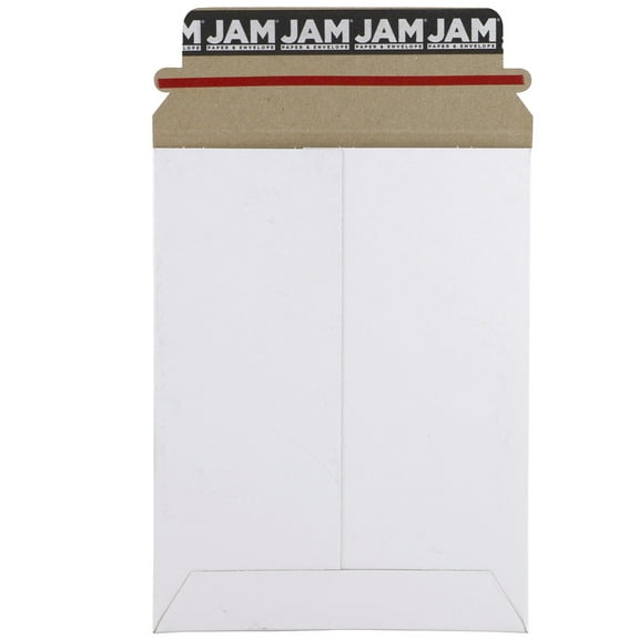 JAM Paper Stay-Flat Photo Mailer Envelopes with Peel & Seal Closure, 6 x 8, White, Sold Individually