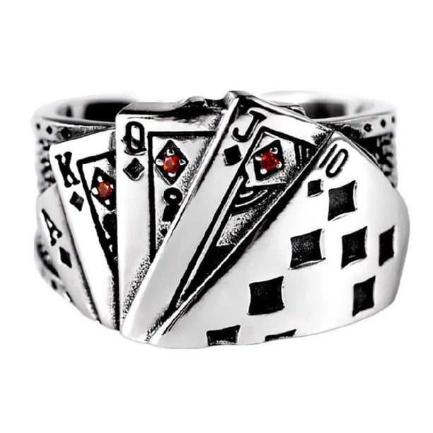 Anillo de naipes Sonducket de aleación Unisex ajustable