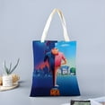 thumbnail image 2 of P624-Mi Villano Favorito Bolso de tela con estampado de lienzo para mujer, bolsa de compras reutilizable y estética, con cremallera interior, regalo para mujer,40*45cm., 2 of 6