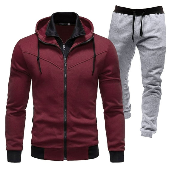 adviicd Mens Sweatsuits Men's 2024 Tracksuit 2 Piece Hooded Athletic Sweatsuits Casual Running Jogging Sport Suit Sets (RD3,L)