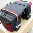 thumbnail image 4 of 30L Red Bicycle Rear Rack Bag with 2 Side Pockets, Oxford Cloth Water-Resistant Double Saddle Pannier for Mountain Bikes, Adjustable Fit, Reflective Strips for Night Visibility, Easy Install/Remove, 4 of 7