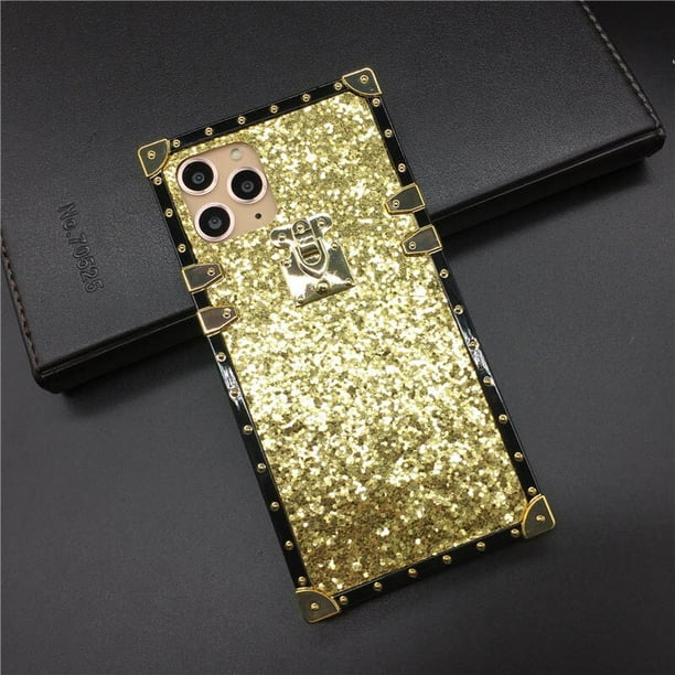 Funda de lentejuelas ostentosas de lujo, carcasa cuadrada con purpurina dorada para Samsung Galaxy A14, A54, A72, A52, A82, A22, A21S, A23, A53, A33, A34, A13, A51, A71 qiuyongming unisex