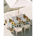 thumbnail image 3 of 60x120 Inch Outdoor Tablecloth with Umbrella Hole Zipper Rectangle Spring Bee Gnomes Rectangular Tablecloths Outside Waterproof Sunflowers Black Plaid Grey Wooden Patio Table Cover for Picnic Party, 3 of 8