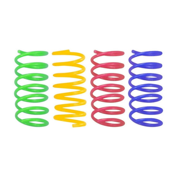 Colorful Springy Cat Toy Set Interactive Playful Bouncy Felines for Indoor Outdoor Exercise Stimulation 4PCS