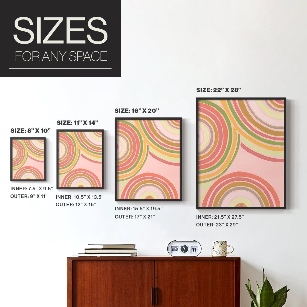 Abstract Rainbow I in Paper Solid Wood 11 x 14 Framed Print