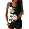 thumbnail image 3 of Kinrui Womens Tankini Bathing Suits Two Piece Modest Swim Tank Tops Floral Print Swimsuits Sports Swimwear with Board Shorts Multicolor,L, 3 of 6