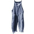 thumbnail image 1 of Zmoon Women's Striped Solid Pocket Strap Overalls Jumpsuit, 1 of 6