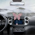 thumbnail image 4 of Elegant Faux Crystal Butterfly Car Mirror Charm, Rearview Pendant Decor Accessory, 4 of 5