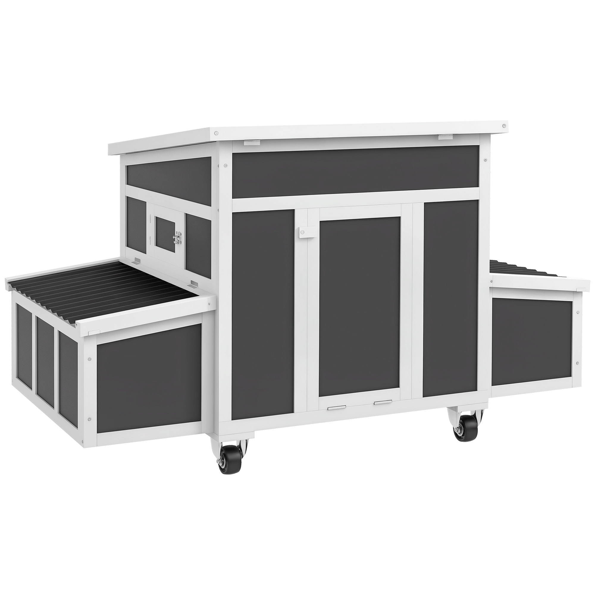 Zootealy Large Wooden Chicken Coop with Nesting Box Pull-Out Tray Weatherproof