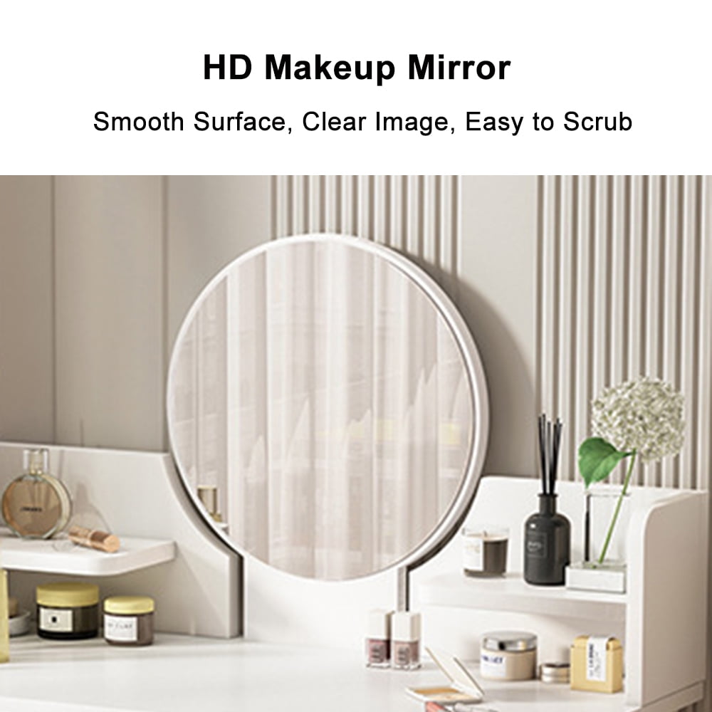 ANJORALA Vanity Table Set with Mirror, Adult Makeup Vanity Desk Dressing Table(Without Stool)