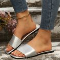 thumbnail image 2 of Willtoo Womens Sandals Flats Slip On Square Toe Cute Flat Spring Summer Casual Beach Dressy Slides For Women 2026 Trendy, 2 of 5