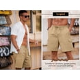 thumbnail image 5 of Iceglad Mens Cargo Shorts Cotton Linen Shorts Elastic Waist Relaxed Casual Summer Beach Shorts with Multi Pockets Black S, 5 of 11