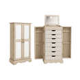 thumbnail image 3 of Hives & Honey Chelsea Standing Jewelry Armoire Cabinet, Jewelry Storage Organizer with Top Flip Mirror, 2 Doors, 7 Drawers, Jewelry Chest, Jewelry Box for Necklace, Earring, Bracelet, Taupe Mist, 3 of 13