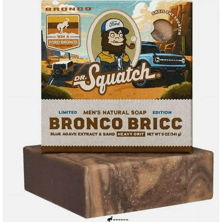 Dr. Squatch Natural Bar Soap for All Skin Types, Bronco Bricc, 5 oz