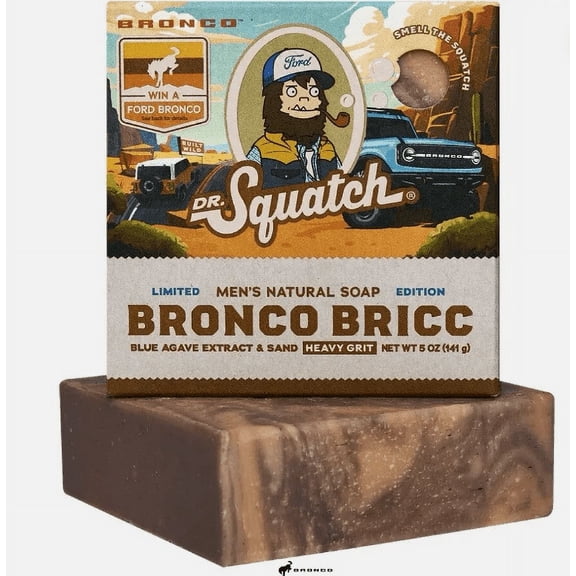Dr. Squatch Natural Bar Soap for All Skin Types, Bronco Bricc, 5 oz