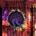 thumbnail image 4 of Sombrero de bruja de Halloween, corona de puerta de pierna, colgante de puerta, decoración de ambiente terrorífico, suministros de fiesta feliz, el más nuevo, 4 of 4