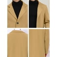 thumbnail image 6 of INSPIRE CHIC Men's Coats Single Breasted Lapel Collar Long Sleeve Back Slit Outerwear Coat XL Dark Khaki, 6 of 7