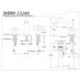 thumbnail image 2 of Kingston Brass GKB982AX Widespread Bathroom Faucet, Polished Brass, 2 of 2
