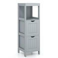 Topbuy Bathroom Floor Freestanding Wooden Storage w/ 2