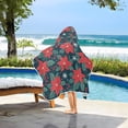 thumbnail image 3 of Yayeee Kids Hooded Towel with Hand Pockets Beach Soft Absorbent Bath Wrap 50 x 23.5 inch, Red Christmas Leaves, 3 of 5