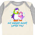 thumbnail image 4 of Inktastic My Great Aunt Loves Me Cute Penguins Girls Long Sleeve Baby Bodysuit, 4 of 5
