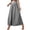 Gray, variant on Women's Summer Boho Flowy Maxi Pants Elastic High Waist Bubble with Pockets Soft Lightweight Beach Vacation Spring Summer Casual Wear S