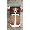 thumbnail image 3 of Ambesonne Marine Quilted Bedspread Set 2 Pcs, Boat Theme Anchor Motif, Twin Size, Brown White, 3 of 3