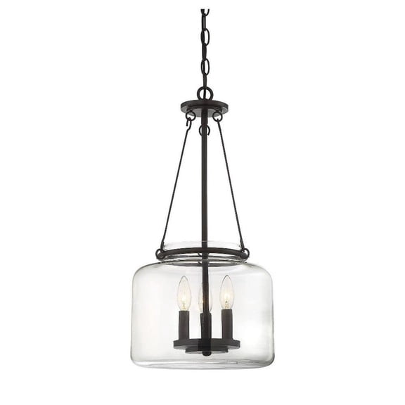 3 Light Pendant-Transitional Style with Traditional and Vintage Inspirations-24 inches Tall By 12 inches Wide-English Bronze Finish Bailey Street Home
