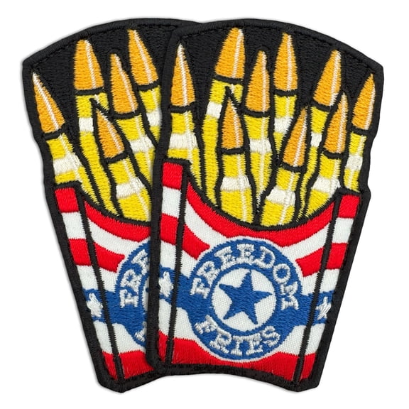 2Pcs Freedom Fries Patch, Embroidered Hook and Loop Funny Military Tactical American Freedom Patch
