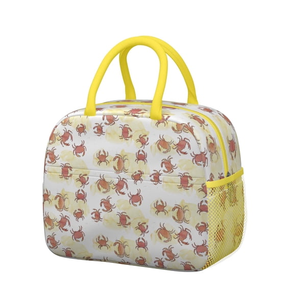 Lunch Bag Lunch Box for Women Reusable Insulated Lunch Bags,Water-Resistant Cute Mini Red Crab Cooler Lunch Tote Bag, Large Capacity for Work Travel Picnic