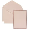 JAM Paper Wedding Invitation Set, Large, 5 1/2 x 7 3/4, Bright Border Set, Crimson Red Card with White Envelope, 100/pack