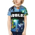 thumbnail image 1 of Roblox T-shirt pour Enfants Manches Courtes Col Rond Garçons Filles 3D Dessin Animé Chemises Décontractées, 1 of 6