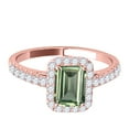 thumbnail image 2 of Mauli Jewels Rings for Women 2.55 Carat Diamond And Emerald Shaped Green Amethyst Ring Prong 10K Rose, White And Yellow Gold, 2 of 6
