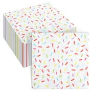 Weekgrat 100 Pcs CORNET Sprinkles Napkins 2 Ply Disposable Paper Napkins for Baby Shower Birthday Party Theme Table Decor Supplies(White,Donut)