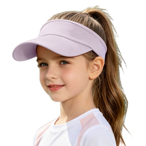 Ticikt Kids' Adjustable Sun Visor Hat, UPF 50 Lightweight Cap for Sports and Beach,Purple