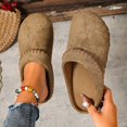thumbnail image 4 of uublik Women Slippers Breathable Fabric Soft Sole House Shoes Non Slip Slippers, Khaki, 4 of 7