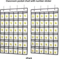 thumbnail image 2 of Classroom Pocket Chart，36 clear Hanging Pocket Organizer for Cell Phone and Calculator Holder，Door Hanging Organizer for Classroom with 36 Number Sticker(White-2pack), 2 of 7