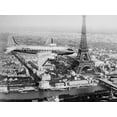 thumbnail image 2 of Anonymous 32x25 Black Ornate Wood Framed with Double Matting Museum Art Print Titled - Airplane over Paris, 2 of 4