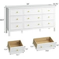 thumbnail image 3 of 9 Drawer White Dresser for Bedroom with Deep Drawers, Large Dressers & Chest of Drawers With Gold Handle, Modern Long Dressers for Closet Bedroom, Living Room (59.25" W x 15.75" D x 30.9" H), 3 of 14