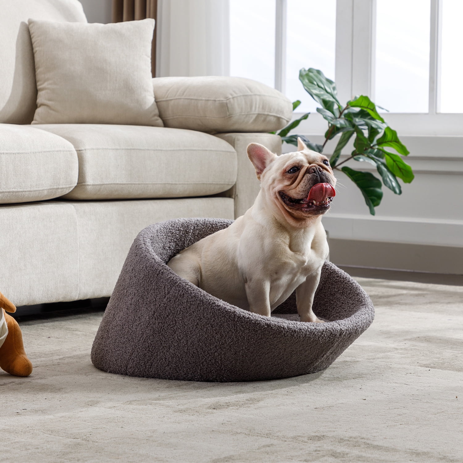Pefilos 21" Dog Sofa Bed with E1 Solid Wood Frame and Memory Foam, Pet Cat Bed with Cashmere Cover for Indoor, Gray Pefilos 21" Dog Sofa Bed with E1 Solid Wood Frame and Memory Foam, Pet Cat Bed with Cashmere Cover for Indoor, Gray