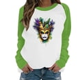 thumbnail image 2 of YueHuiYing Carnival Fun Avatar Print Women's Long Sleeve Loose Crew Neck Casual Pullover Sports Shirt, 2 of 6