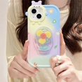 thumbnail image 2 of Gradiente Color Rotatable Fan Holder Bracket 3D Bow Knot Little Monster Lens Cartoon Clear Tp U Case Para Samsung Galaxy S20FE S23 Plus Ultra A34 A51 A5, 2 of 3