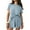 Light Blue, variant on DAKIMOE Womens Pajamas Set, 2 Piece Ribbed Knit Pjs Short Sleeve Sleepwear Set Soft Pj Lounge Sets