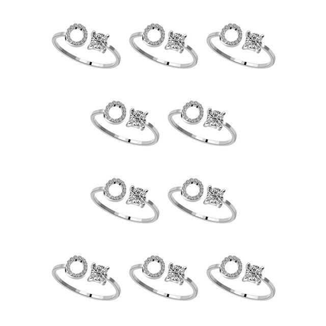 Guardurnaity Anillo abierto con letras mayúsculas, anillos elegantes para interiores y exteriores, joyas ornamentales para viajes, regalos para Letra O 10piezas